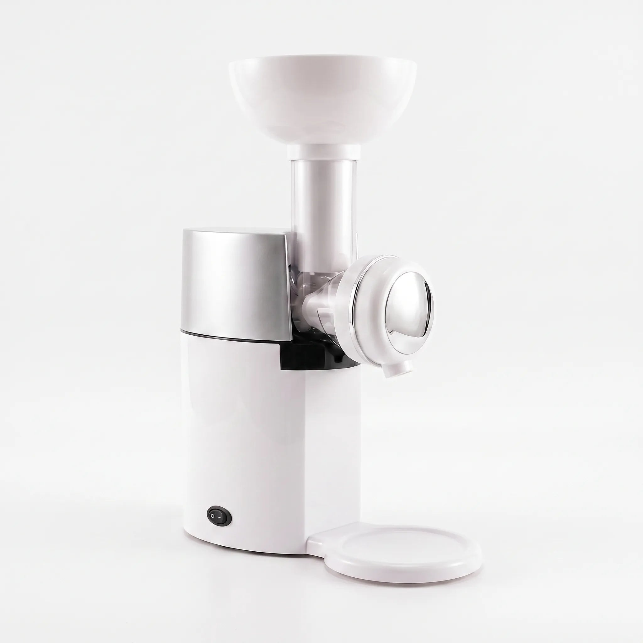 Adding frozen fruit to the dessert maker hopper