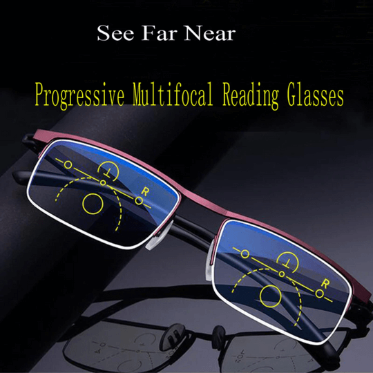 German Progressive Glasses - Multi-Focus with Photochromic & Blue Light Protection