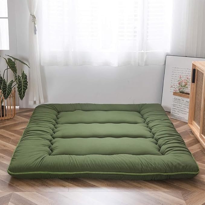 Cozy Rest Japanese Floor Mattress – Thick Foldable Futon Sleeping Pad & Roll-Up Guest Bed for Adults & Kids