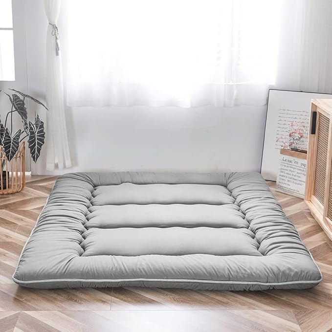 Cozy Rest Japanese Floor Mattress – Thick Foldable Futon Sleeping Pad & Roll-Up Guest Bed for Adults & Kids