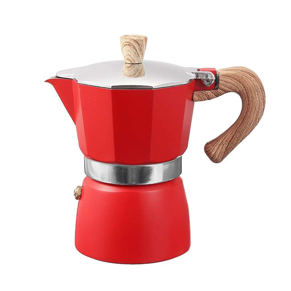 Italian-Style Stovetop Espresso Maker – Classic Aluminum Moka Pot with Milk Frother & Drip Tray