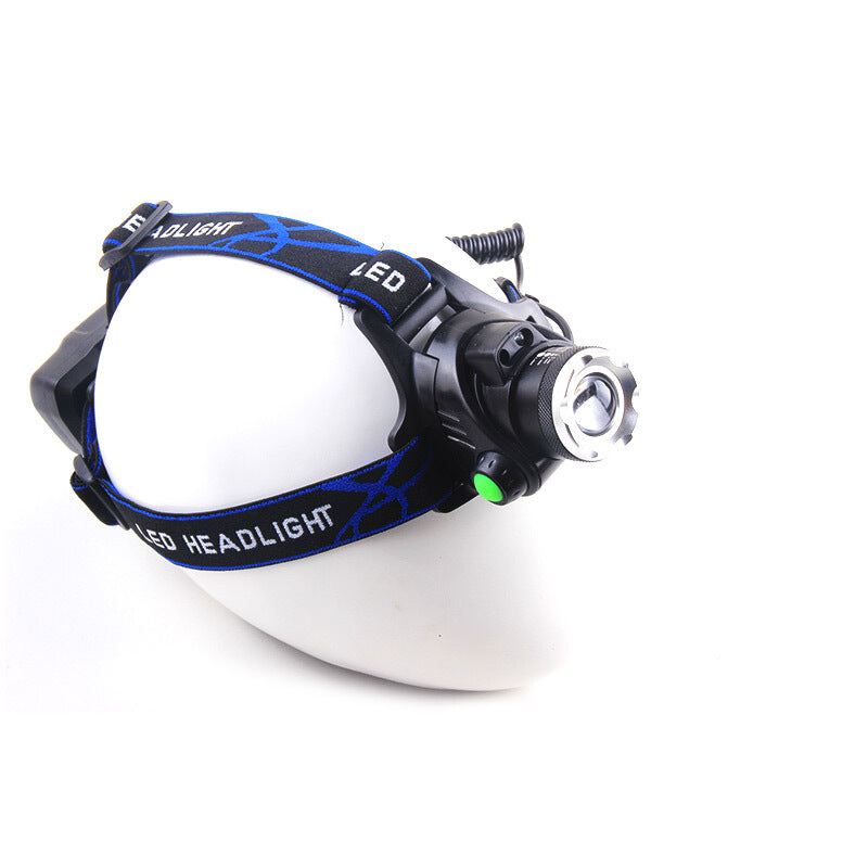 Rechargeable Waterproof LED Headlamp with Zoomable Beam for Camping