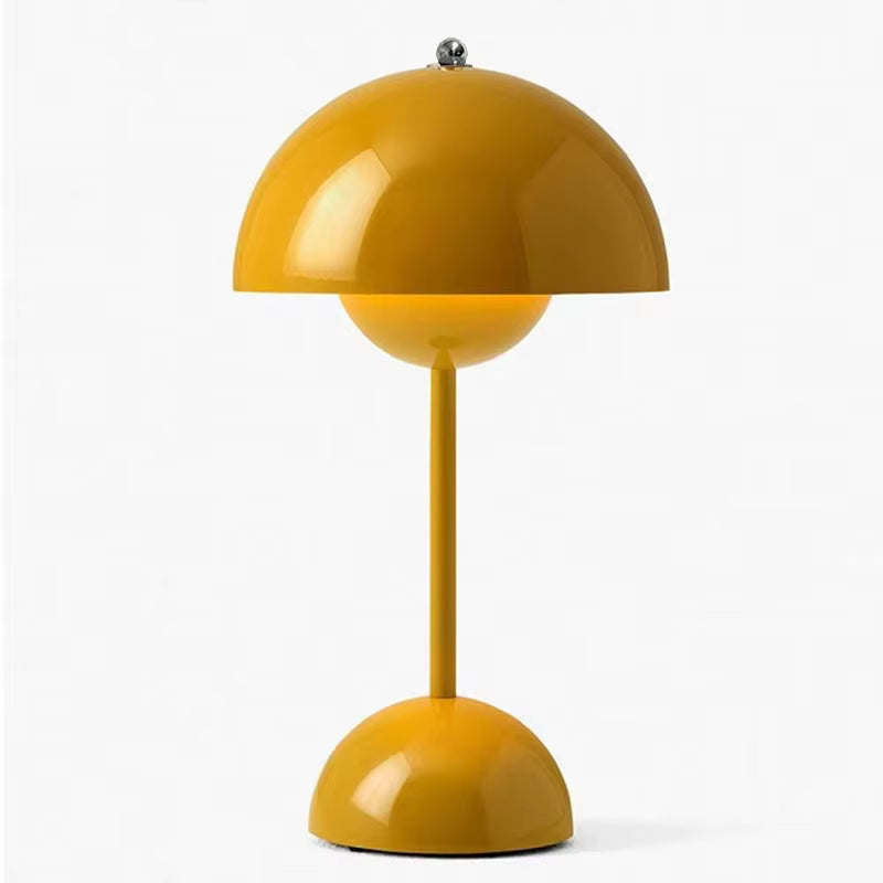 Rechargeable LED Mushroom Table Lamp with Portable Flowerpot Design