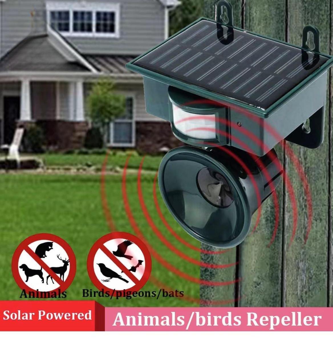 Solar Bird Repeller with Motion Sensor and Sound Deterrent