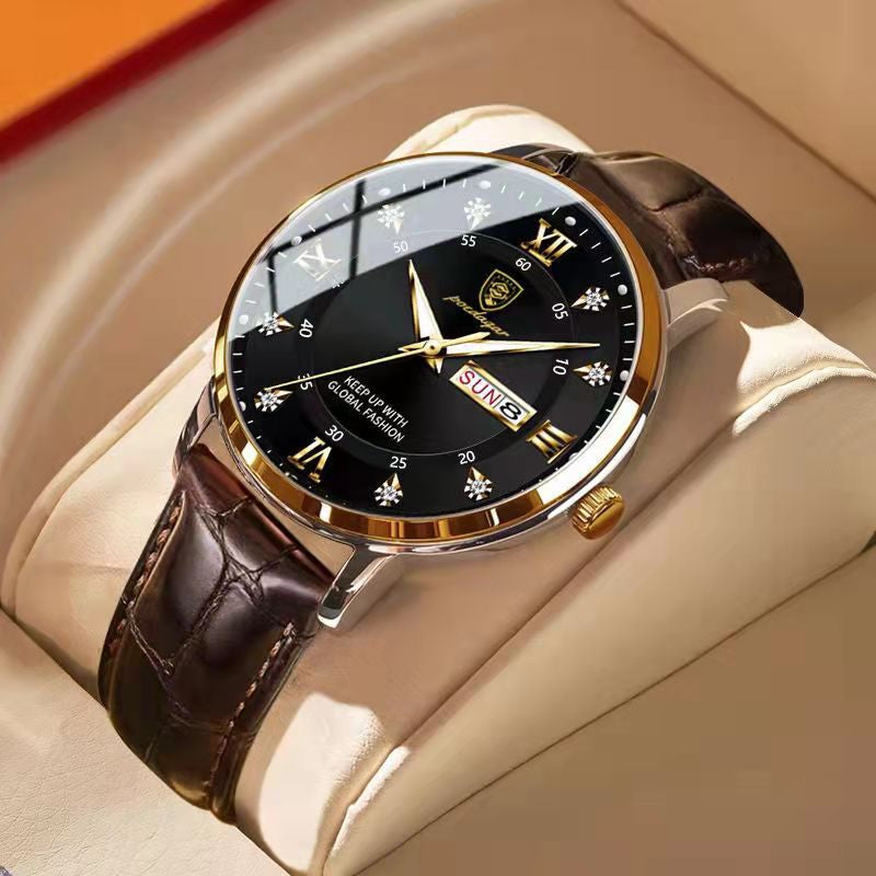 Men's Waterproof Stainless Steel Watch | Luminous Analog Timepiece