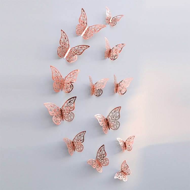 3D Butterfly Wall Stickers Set – Metallic Removable Butterfly Decals for Bedroom, Nursery & Wedding Decor
