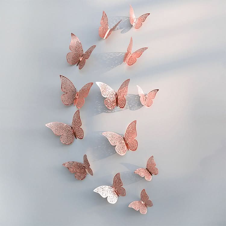 3D Butterfly Wall Stickers Set – Metallic Removable Butterfly Decals for Bedroom, Nursery & Wedding Decor