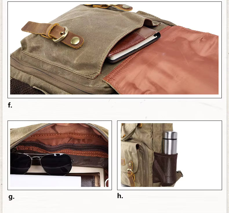 Waterproof Waxed Canvas Camera Bag | DSLR & 15" Laptop Backpack
