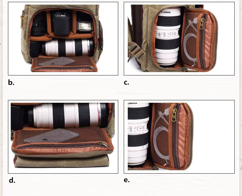 Waterproof Waxed Canvas Camera Bag | DSLR & 15" Laptop Backpack