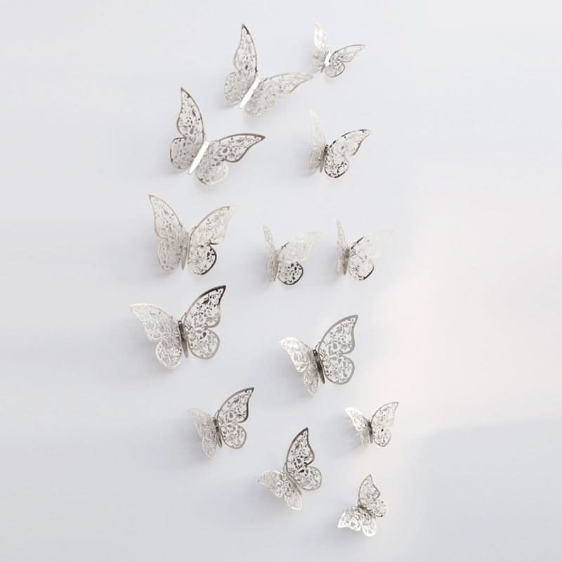 3D Butterfly Wall Stickers Set – Metallic Removable Butterfly Decals for Bedroom, Nursery & Wedding Decor