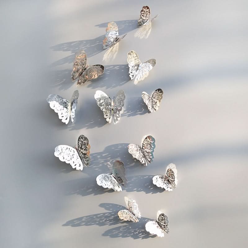 3D Butterfly Wall Stickers Set – Metallic Removable Butterfly Decals for Bedroom, Nursery & Wedding Decor