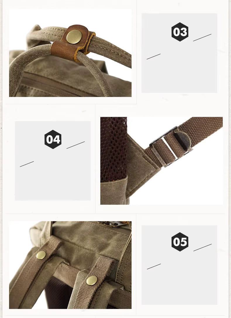 Waterproof Waxed Canvas Camera Bag | DSLR & 15" Laptop Backpack