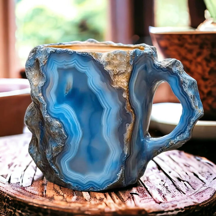 GeoSip | Handcrafted Insulated Crystal Mineral Coffee Mug Microwave-Safe 350–450 ml