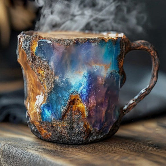 GeoSip | Handcrafted Insulated Crystal Mineral Coffee Mug Microwave-Safe 350–450 ml