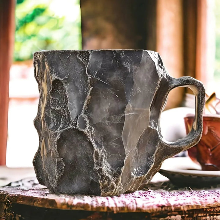GeoSip | Handcrafted Insulated Crystal Mineral Coffee Mug Microwave-Safe 350–450 ml