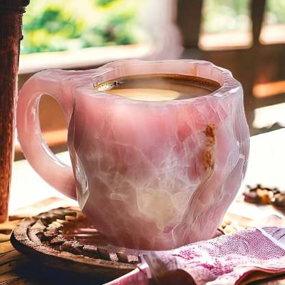GeoSip | Handcrafted Insulated Crystal Mineral Coffee Mug Microwave-Safe 350–450 ml