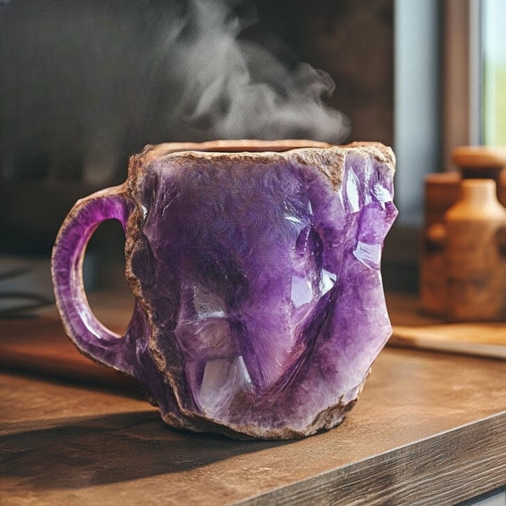 GeoSip | Handcrafted Insulated Crystal Mineral Coffee Mug Microwave-Safe 350–450 ml