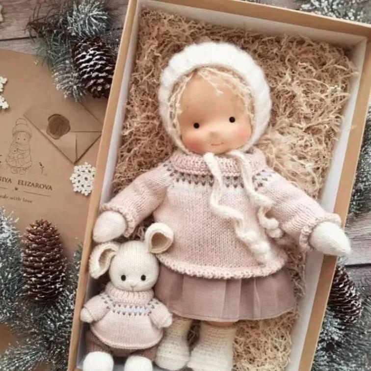 Handmade Waldorf Cotton Doll - Soft Natural Cuddle Companion for Imaginative Play and Nursery Decor