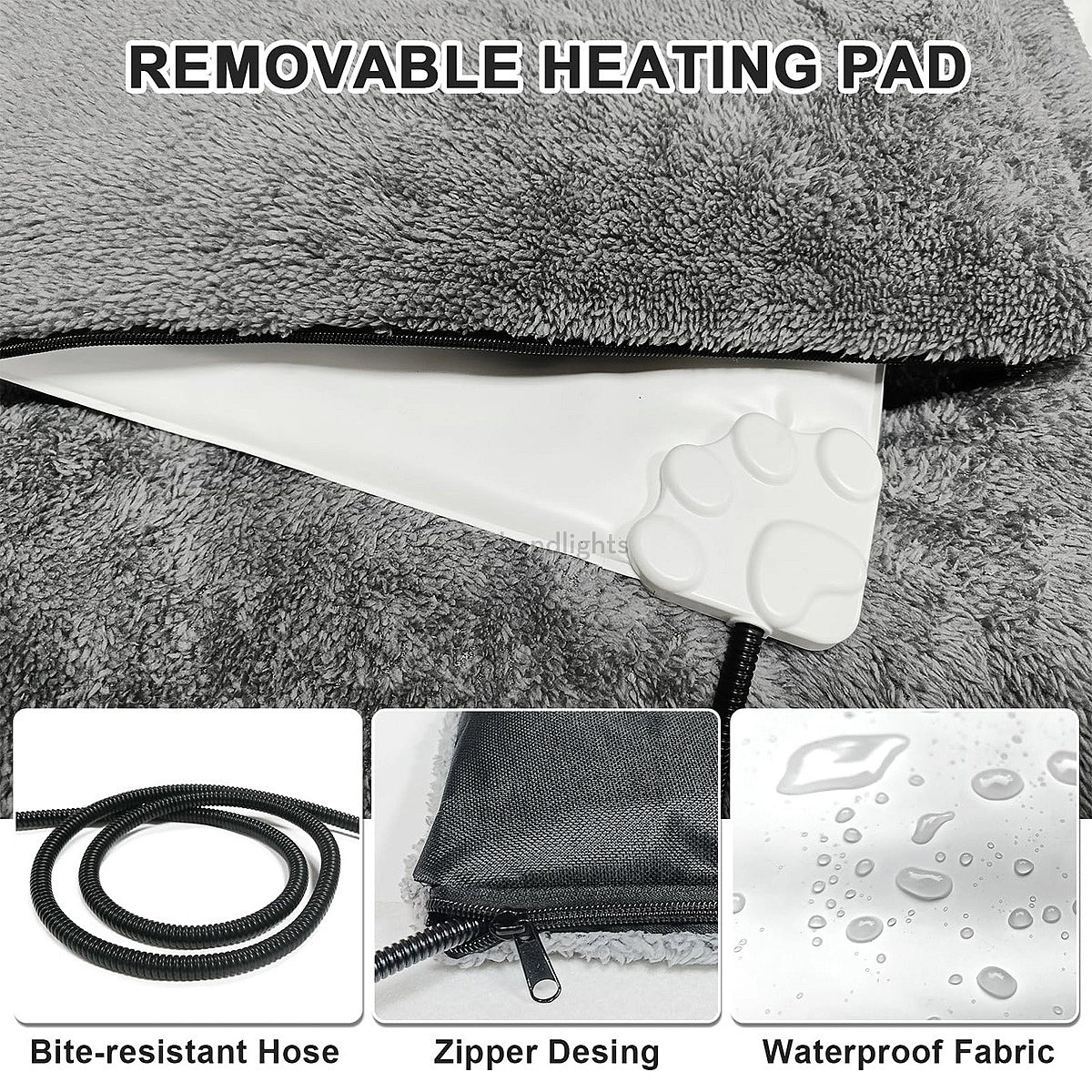 CozyPaws | Adjustable Temperature Heated Dog Bed with Washable Cover