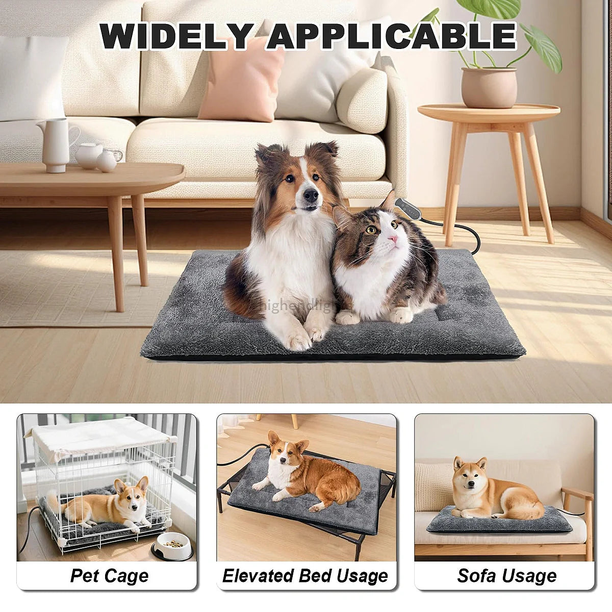 CozyPaws | Adjustable Temperature Heated Dog Bed with Washable Cover