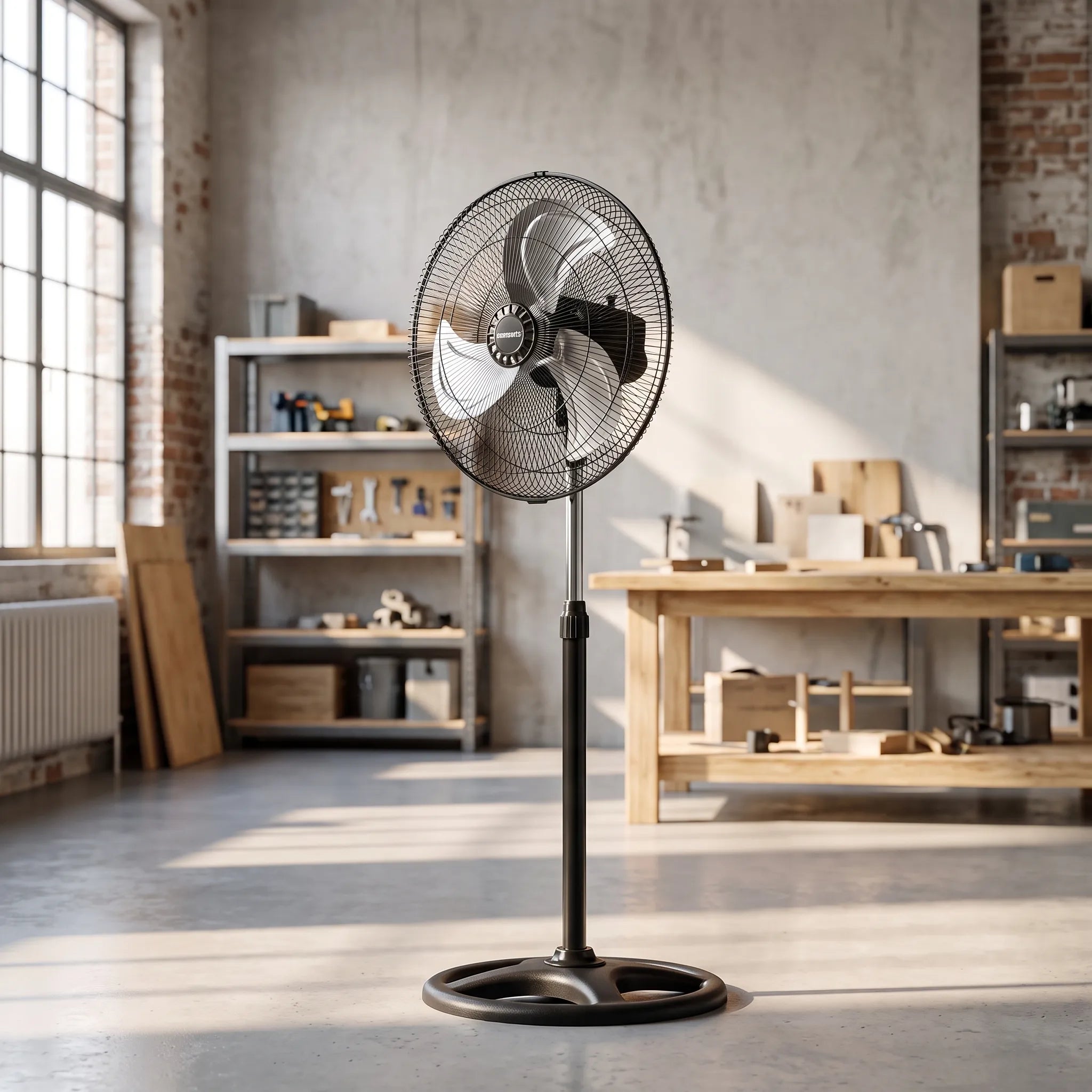 Height-adjustable oscillating pedestal fan set of 2