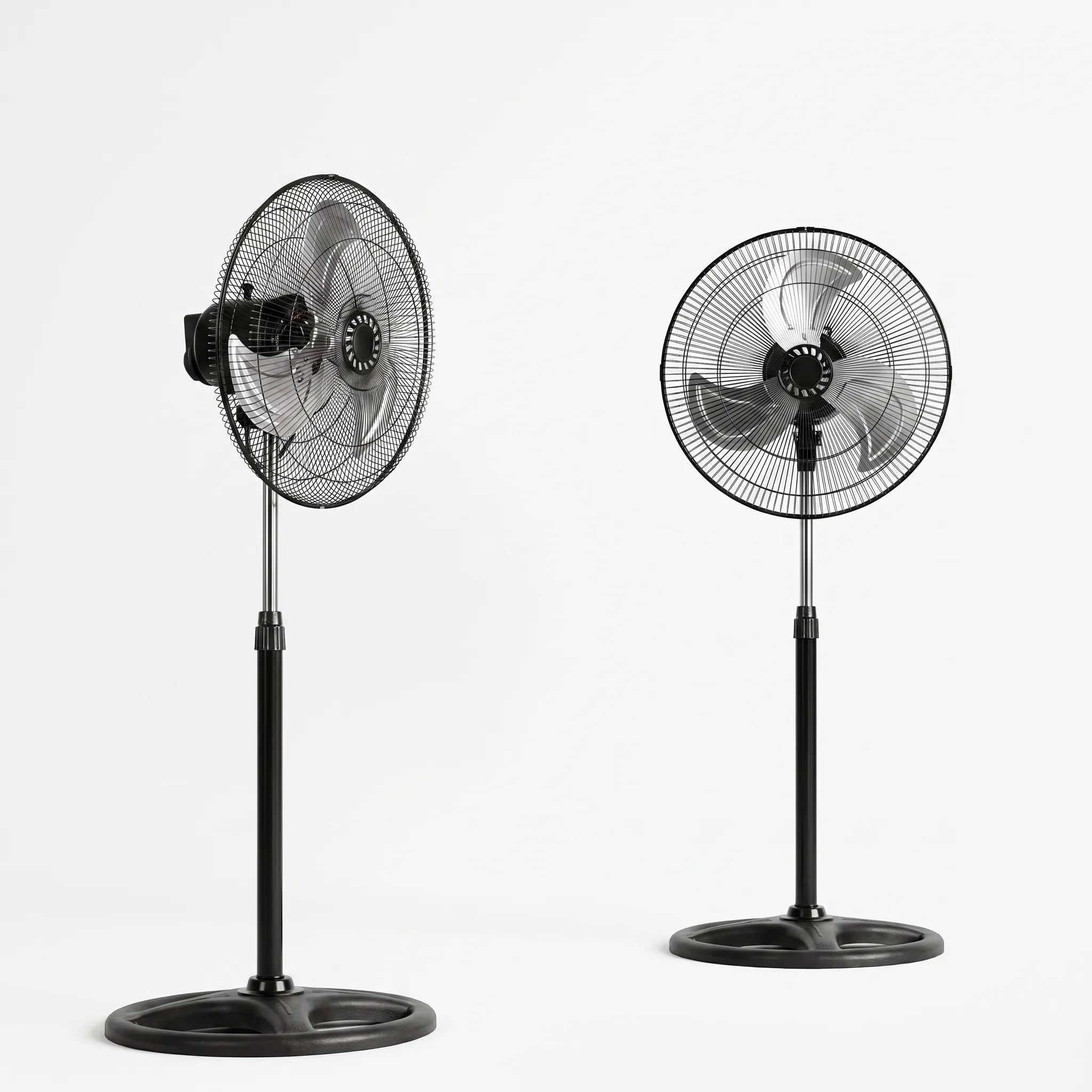 Oscillating pedestal fan in living room