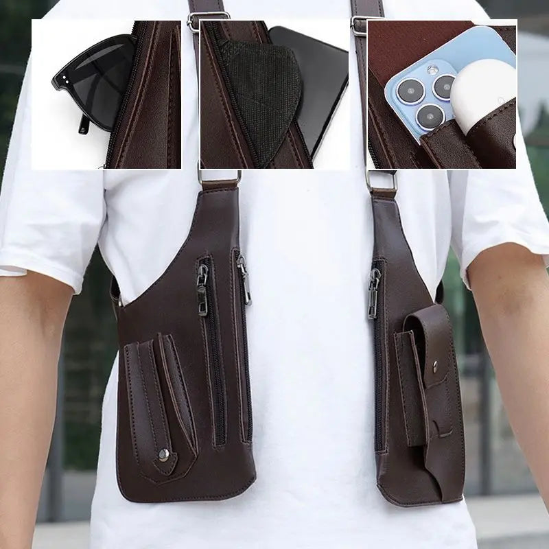 Anti-Theft Men's Crossbody Shoulder Bag – Water-Resistant Tactical Sling with Multiple Compartments