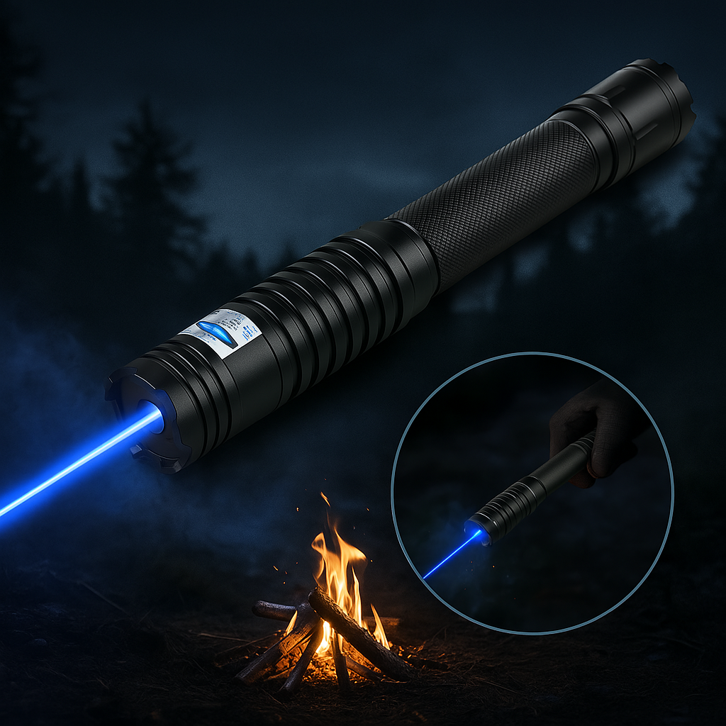 High-Efficiency Rechargeable Laser Torch – Ultra Long-Range Aluminum Flashlight for Camping & Outdoor Use
