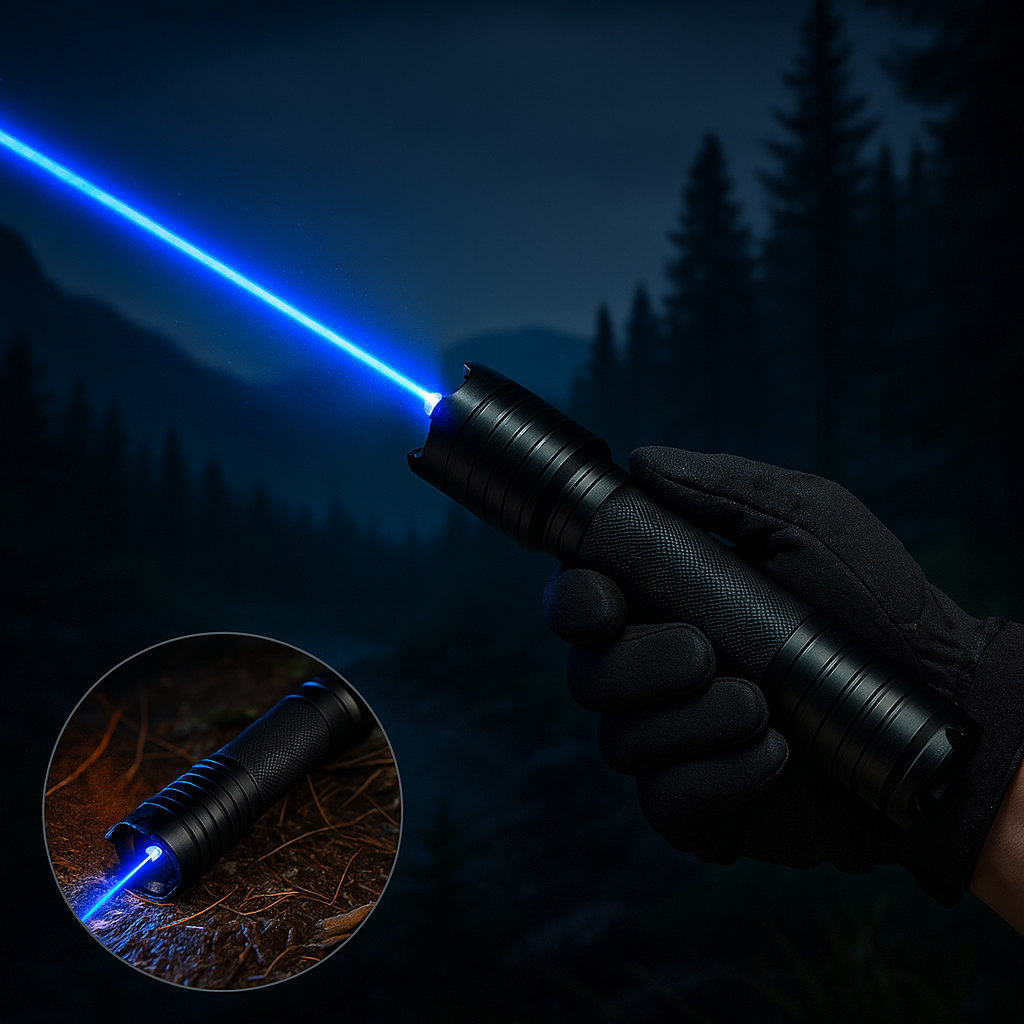 High-Efficiency Rechargeable Laser Torch – Ultra Long-Range Aluminum Flashlight for Camping & Outdoor Use