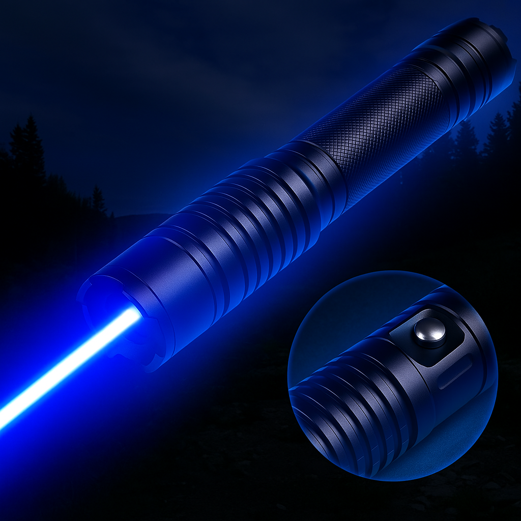 High-Efficiency Rechargeable Laser Torch – Ultra Long-Range Aluminum Flashlight for Camping & Outdoor Use