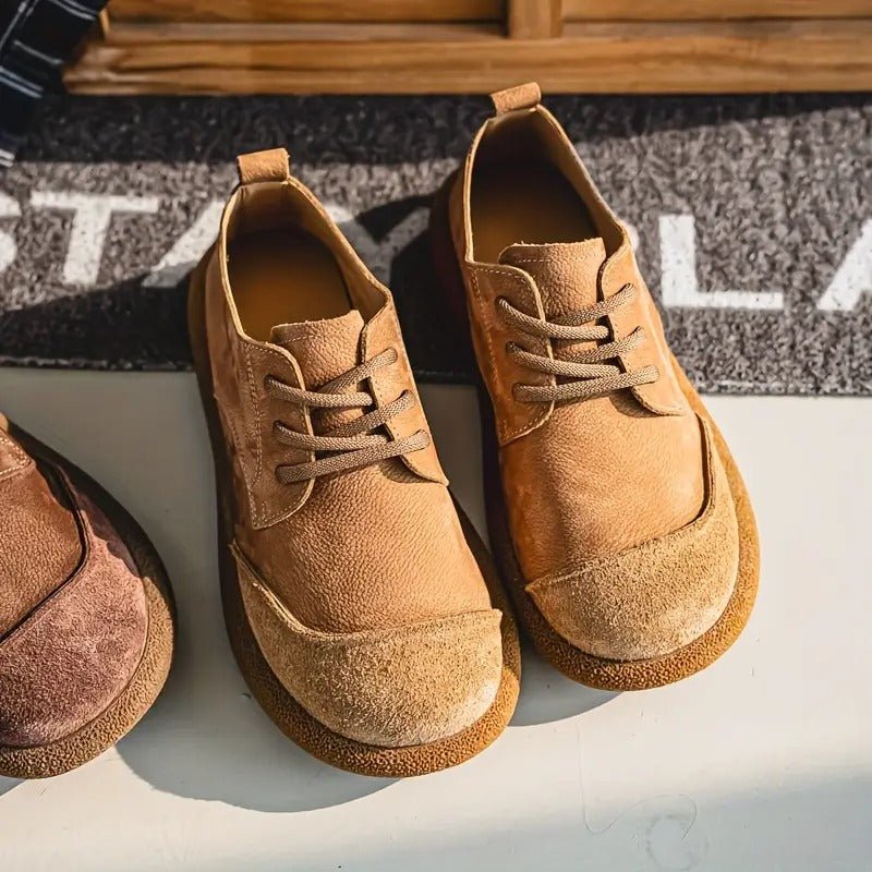 Orthopedic Genuine Cowhide Leather Shoes - Supportive Cushioned Comfort Footwear for All-Day Wear