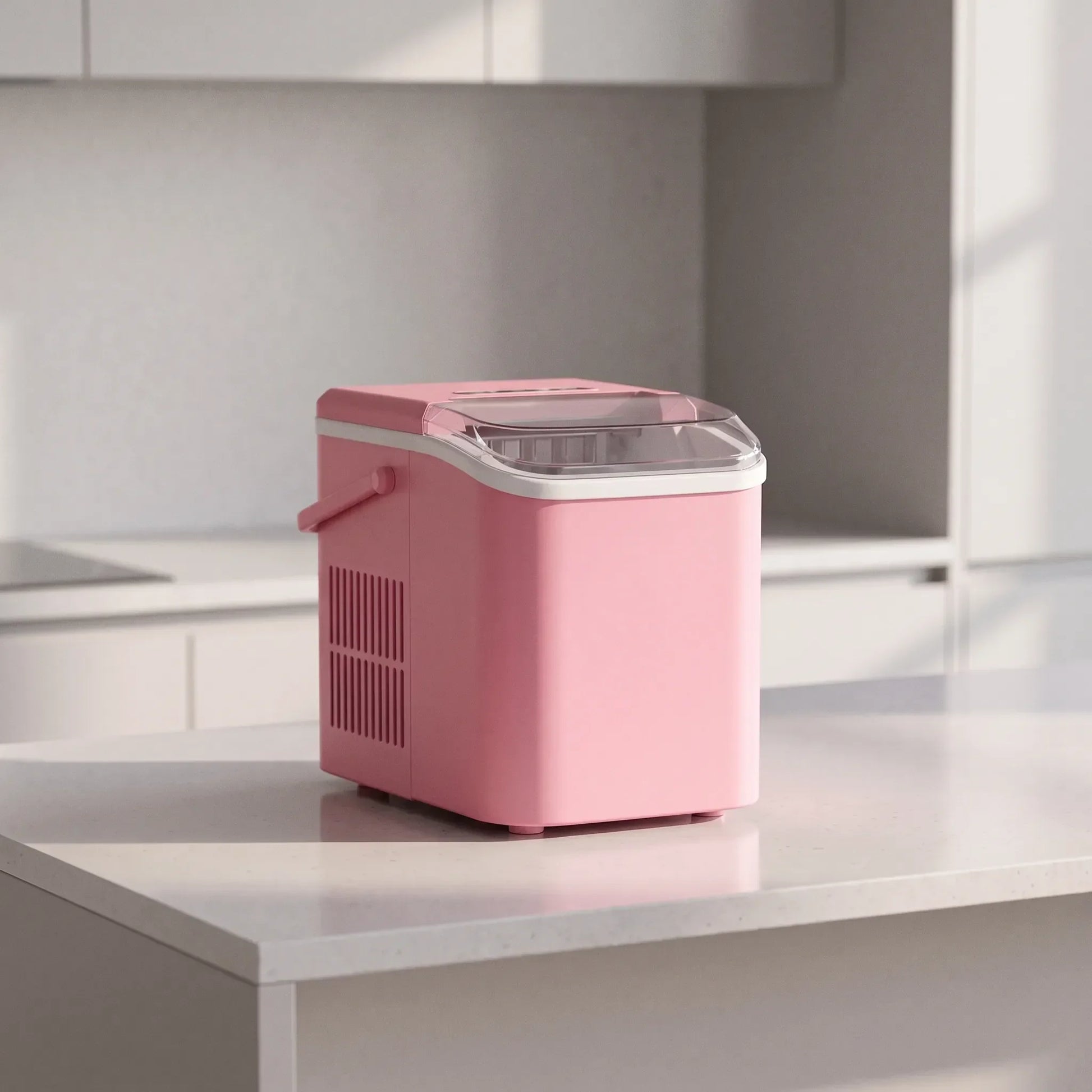 Control panel and ice cube sizes of the countertop ice maker