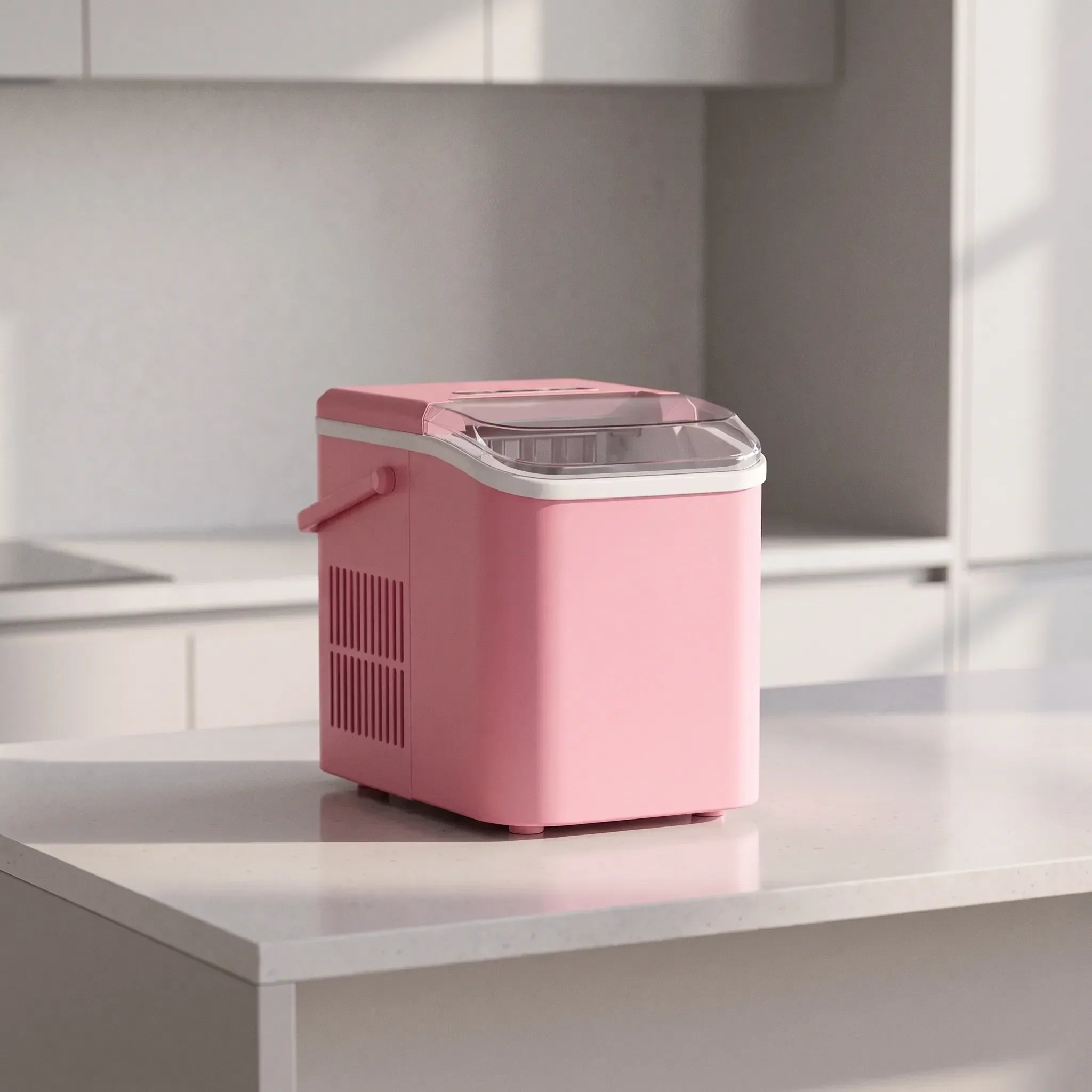 Control panel and ice cube sizes of the countertop ice maker