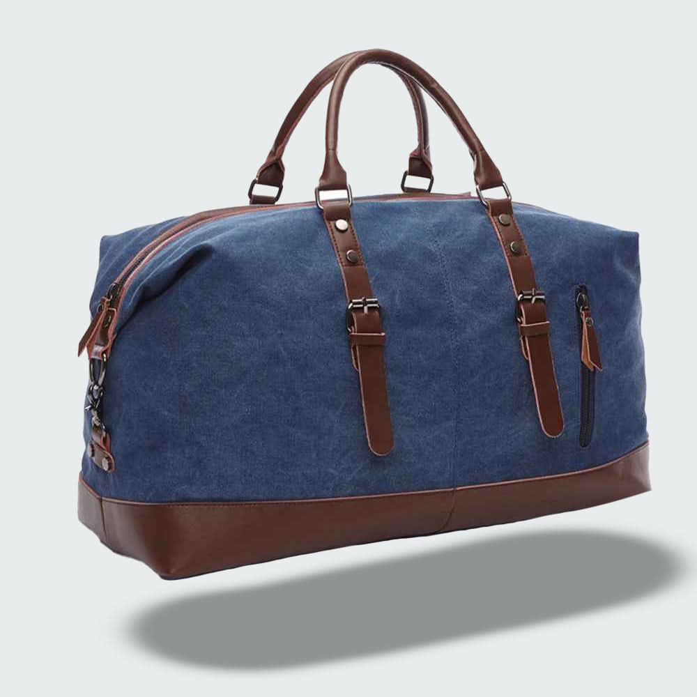 Men's Leather & Canvas Duffel Bag | Overnight Travel Weekender