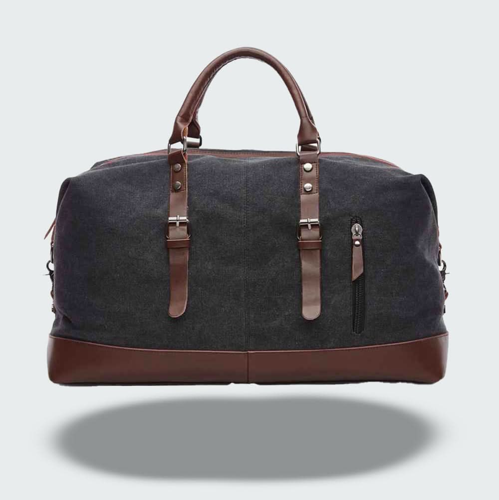Men's Leather & Canvas Duffel Bag | Overnight Travel Weekender