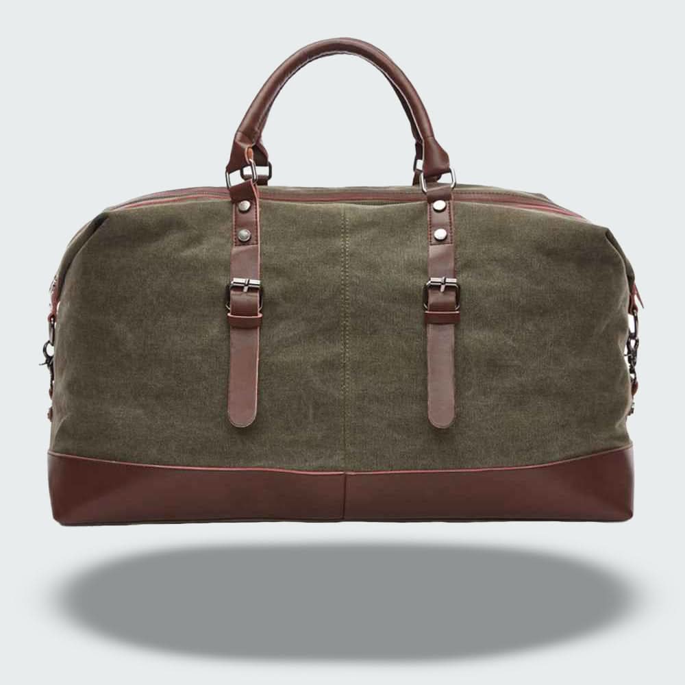 Men's Leather & Canvas Duffel Bag | Overnight Travel Weekender