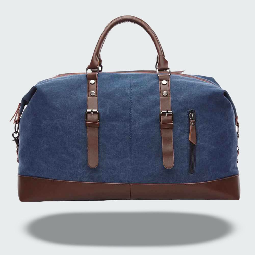 Men's Leather & Canvas Duffel Bag | Overnight Travel Weekender