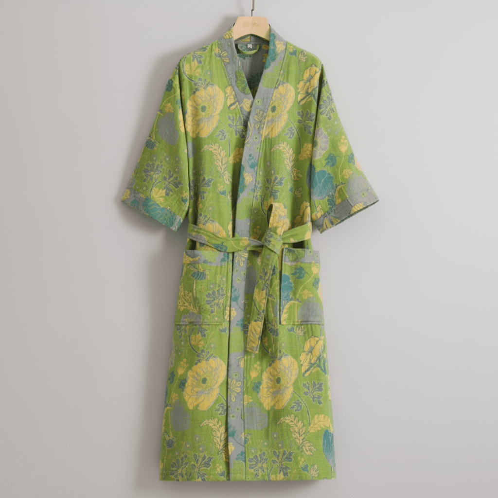Organic Cotton Kimono Bathrobe with Breathable Comfort - Soft Lightweight Lounge Robe for Home and Spa