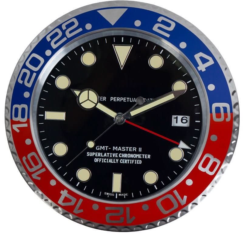 LumaCore Stainless Steel Wall Clock with Luminous Hands – Silent Quartz Modern Clock for Living Room & Office