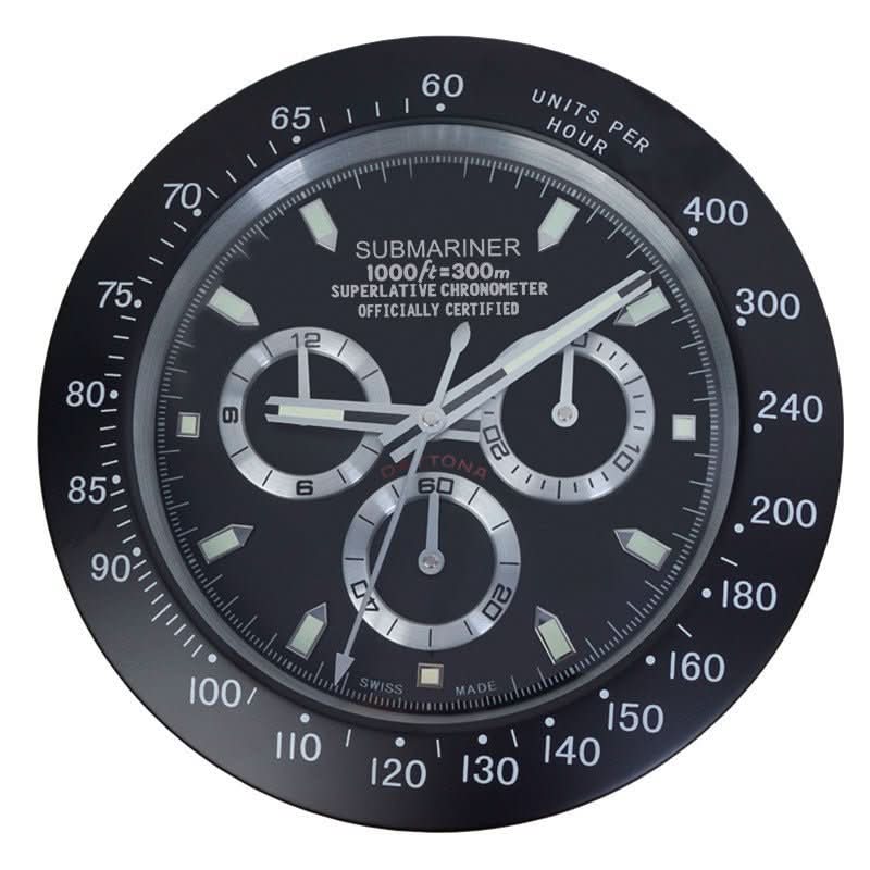 LumaCore Stainless Steel Wall Clock with Luminous Hands – Silent Quartz Modern Clock for Living Room & Office