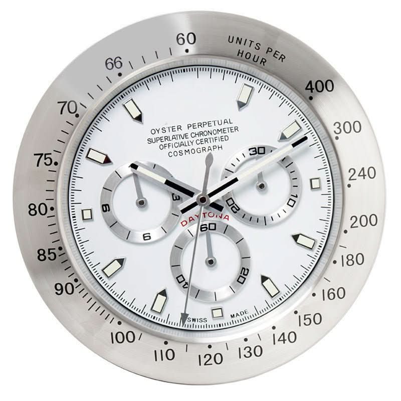 LumaCore Stainless Steel Wall Clock with Luminous Hands – Silent Quartz Modern Clock for Living Room & Office