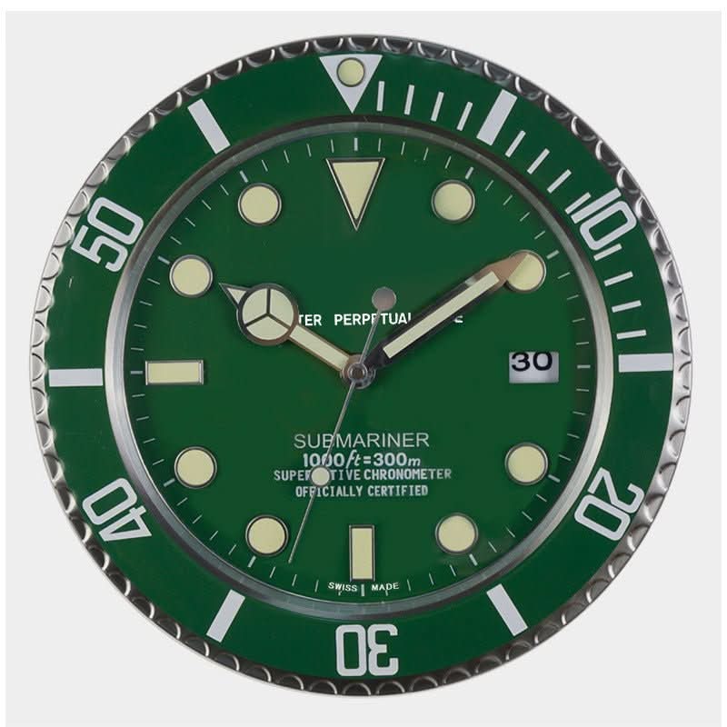 LumaCore Stainless Steel Wall Clock with Luminous Hands – Silent Quartz Modern Clock for Living Room & Office