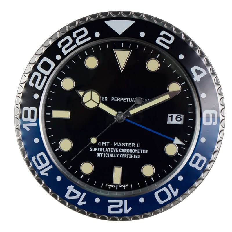 LumaCore Stainless Steel Wall Clock with Luminous Hands – Silent Quartz Modern Clock for Living Room & Office