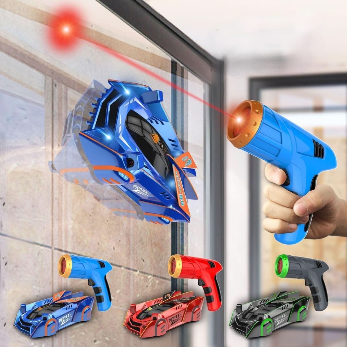 GravityRacer Laser-Controlled Wall-Climbing RC Car – Stunt Racer That Drives on Walls & Ceilings for Kids