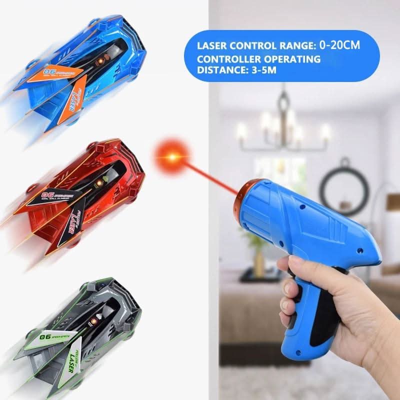 GravityRacer Laser-Controlled Wall-Climbing RC Car – Stunt Racer That Drives on Walls & Ceilings for Kids