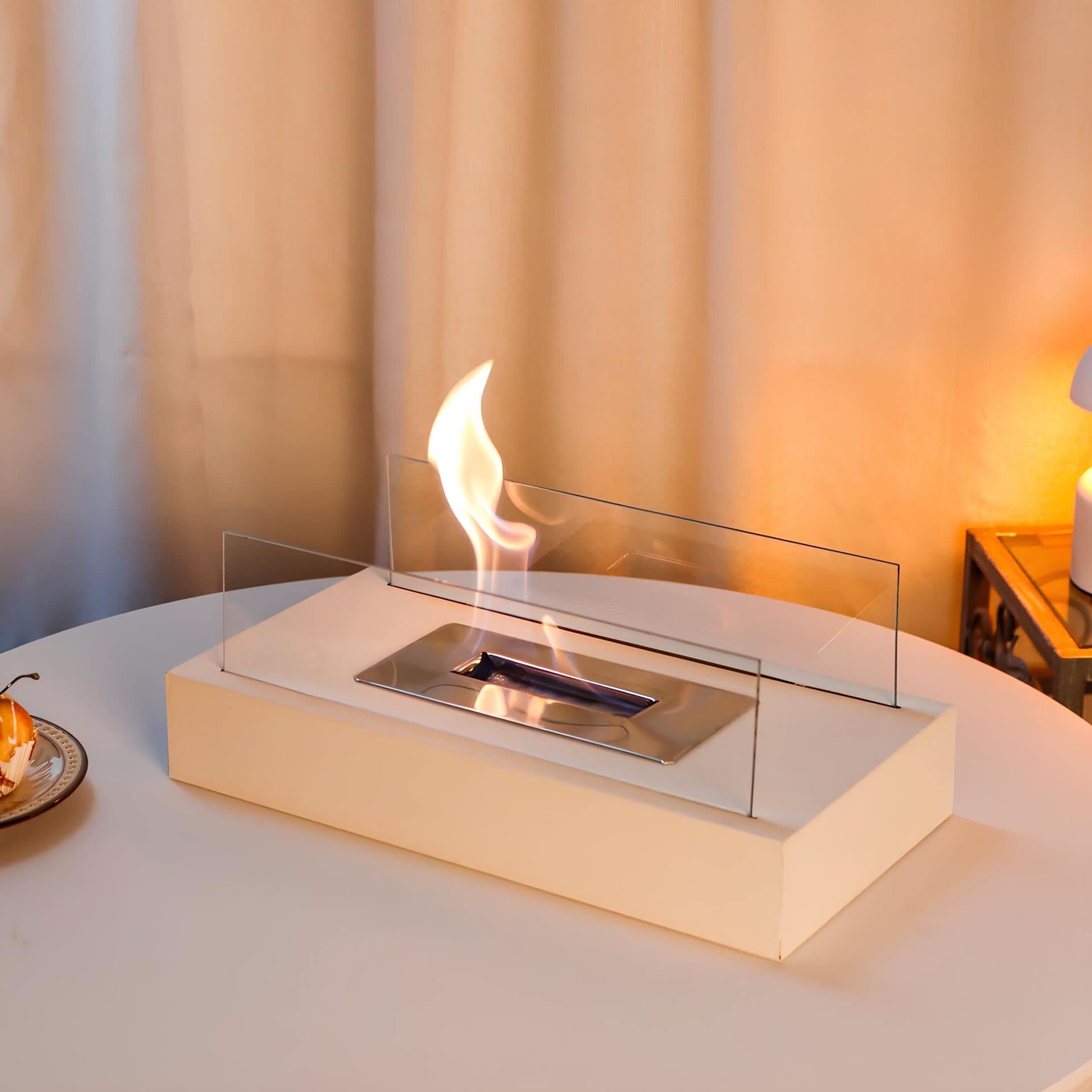 Portable Tabletop Bioethanol Fireplace with Clean Flame - Smokeless Indoor Fire Bowl for Cosy Ambience