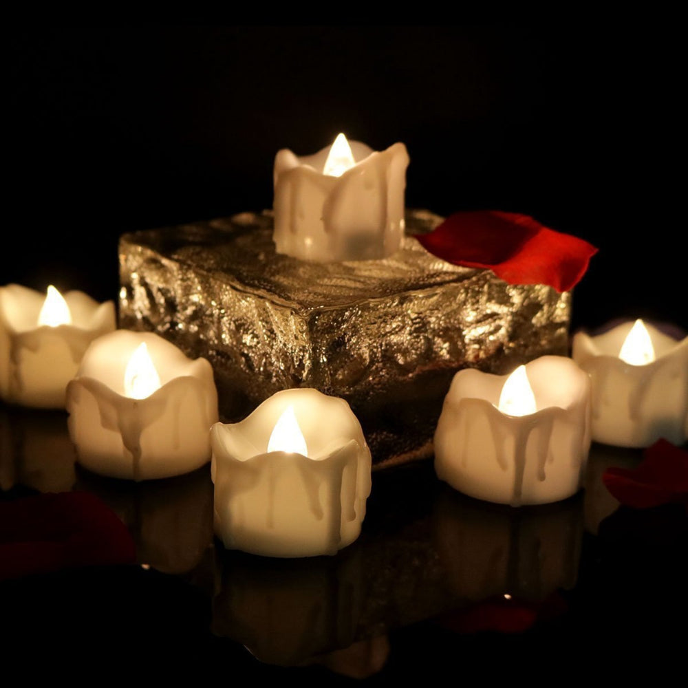 LukeGlow | Set of Flameless LED Tea Light Candle Holders for Decor