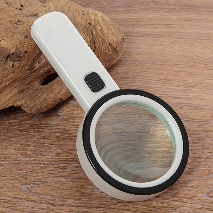 OptiView | High Power 30X LED Magnifying Glass with Light for Reading & Inspection