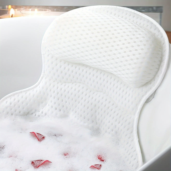 ZenSoak | Ergonomic Air Mesh Spa Bath Pillow Cushion for Neck and Back Support