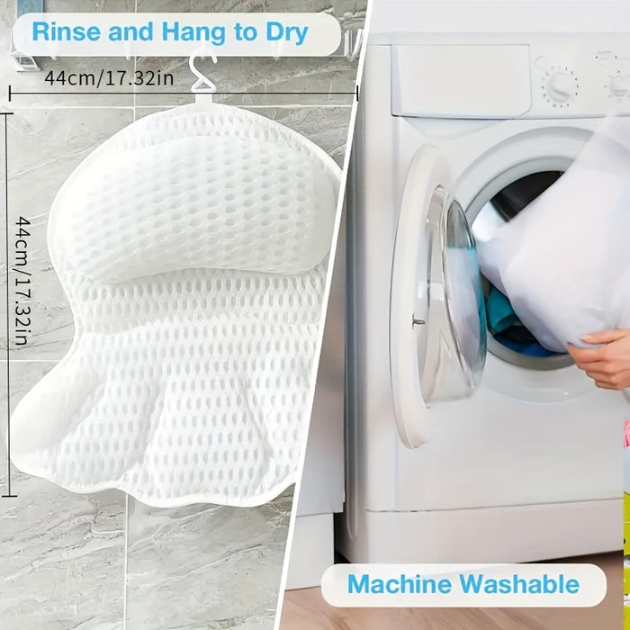 ZenSoak | Ergonomic Air Mesh Spa Bath Pillow Cushion for Neck and Back Support